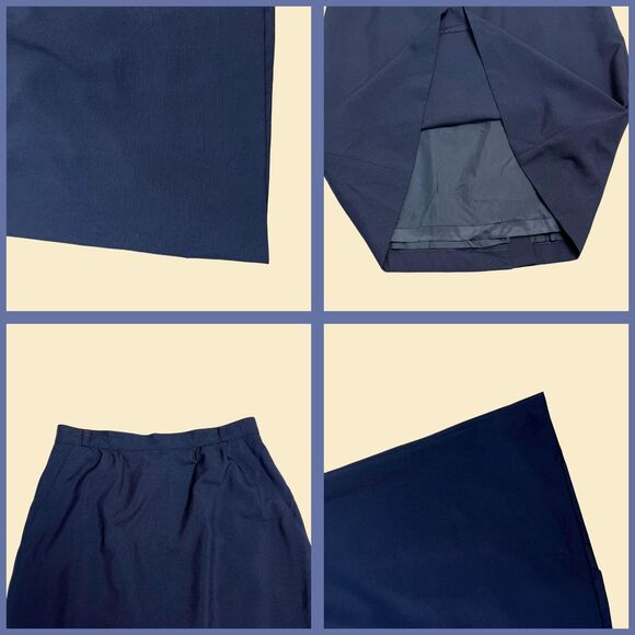 Vintage 70s/80s navy blue skirt by Celeste Sport, size 10 midi to maxi skirt - Picture 2 of 6
